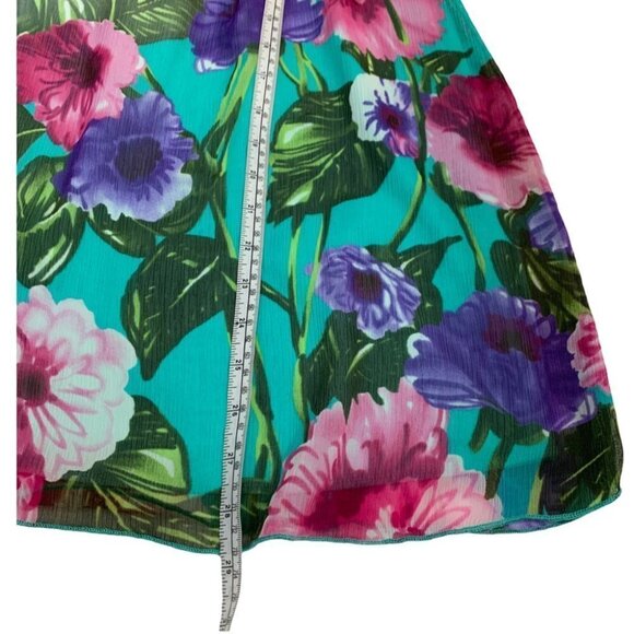 NAPOLI🌺STRAPLESS Blue  Floral Lined Dress Mini Size S - Picture 7 of 8